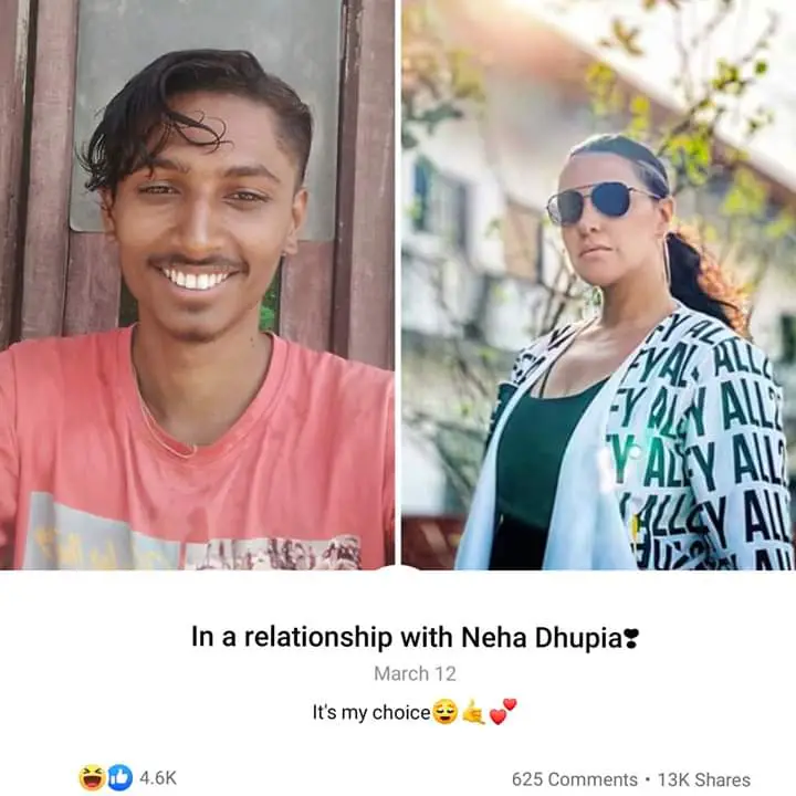 In relationship with Neha Dhupia.