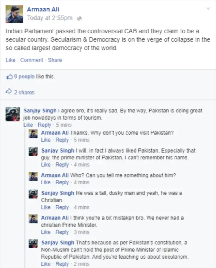 A Pakistani Destroyed By Indian on Social Media