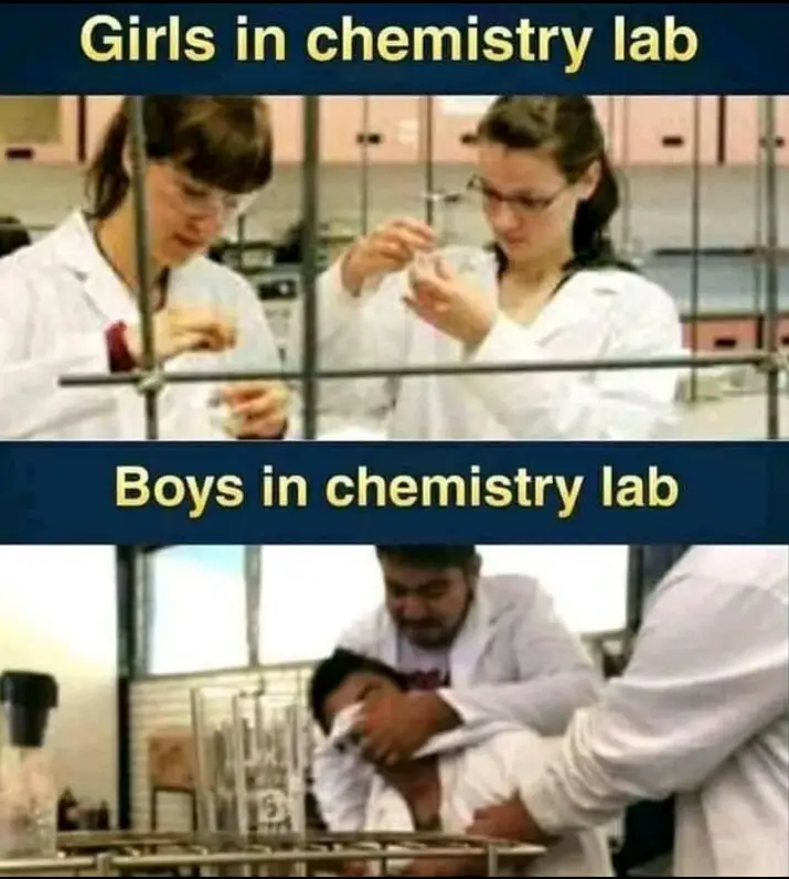 Boys vs Girls in Chemistry Lab.