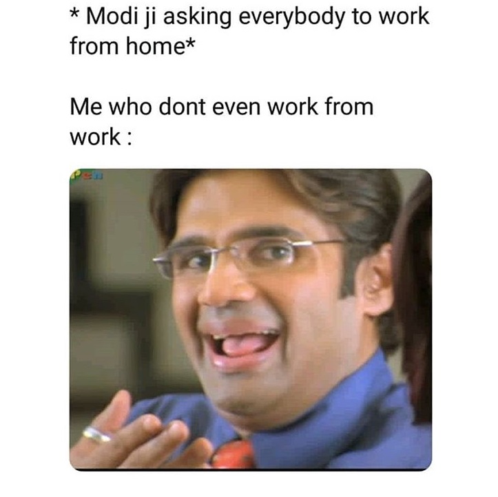 Narendra Modi meme on work from home