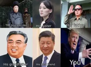 Trump Kim Jong-un friendship meme