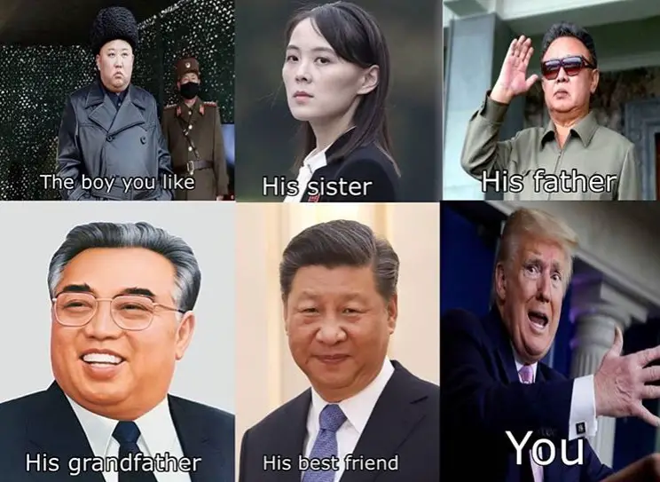 Trump Kim Jong-un friendship meme