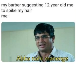 barber spikes hairstyle indian boy meme