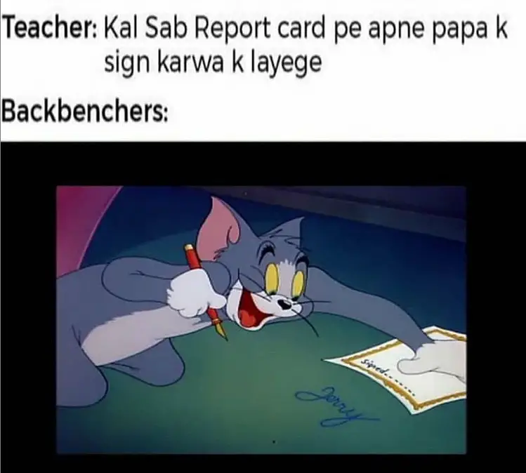 father Signature in report card