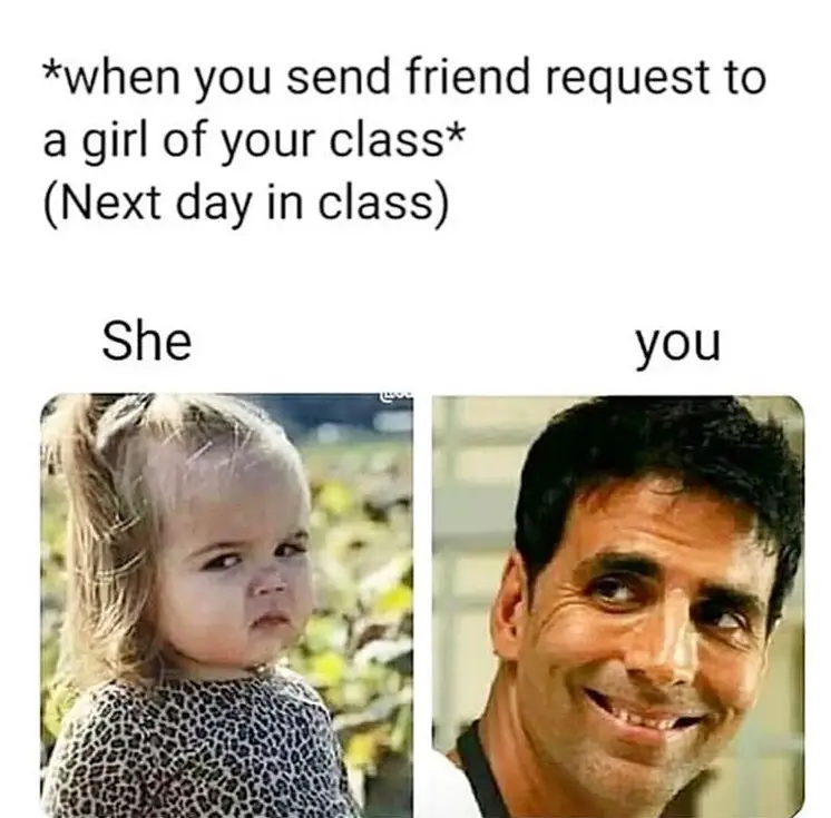 friend request to girl from class