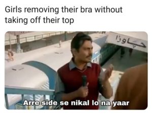 girls removing bra meme