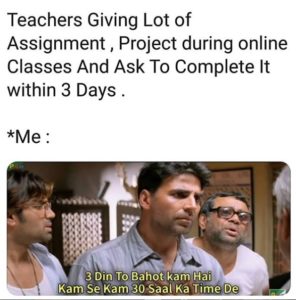online class assignment meme