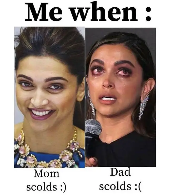 scolding mom vs dad meme