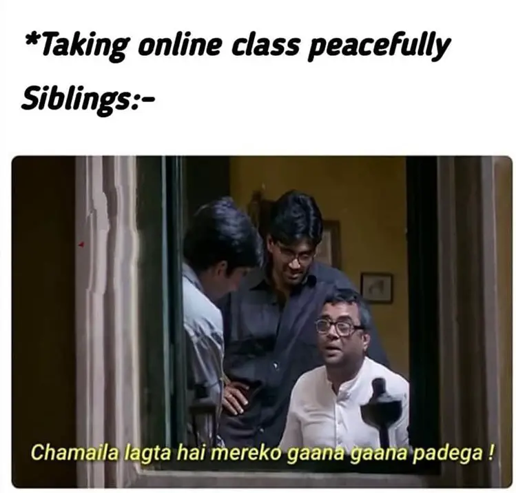 siblings during online classes