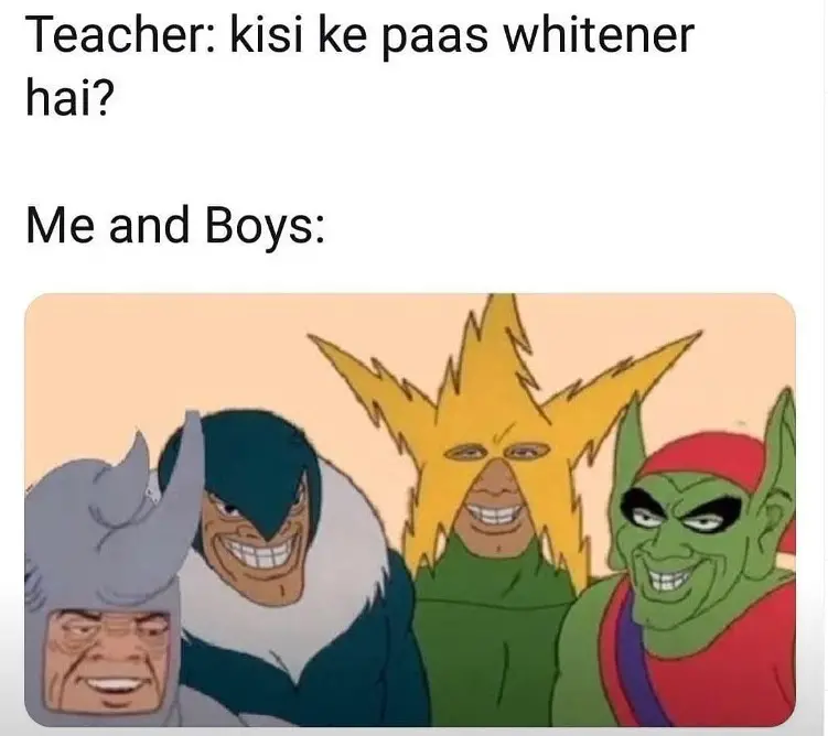 teacher asks for whitener in class