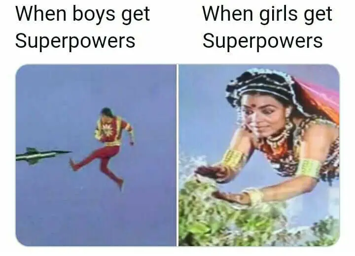 when boys get superpowers vs girls meme
