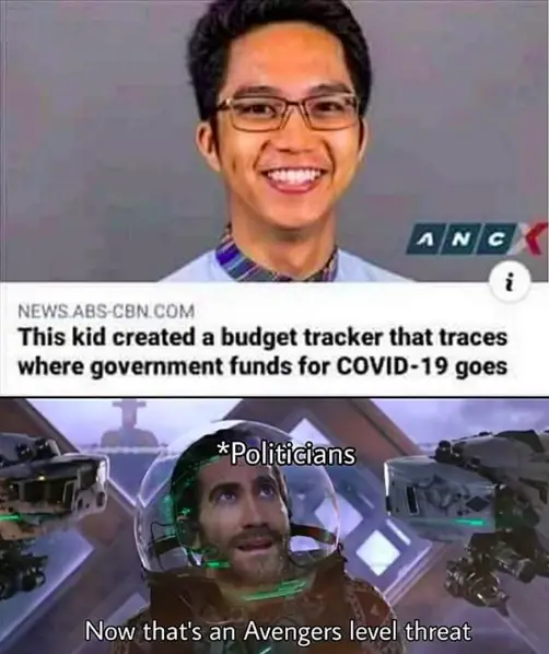 Budget Tracker for coronavirus funds meme