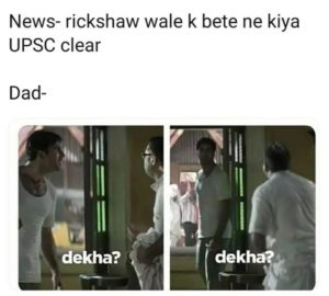 Dad on Rickshawala's son clears UPSC meme