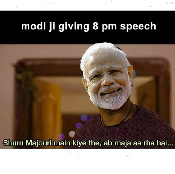 Modi 8 pm speech meme