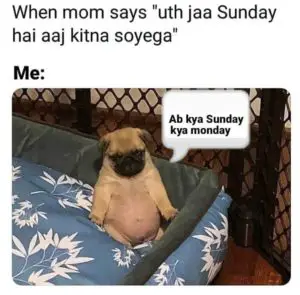 When you are sleeping on Sunday in Lockdown meme