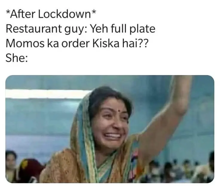 after lockdown momos plate order meme