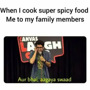 cooking spicy food for family meme