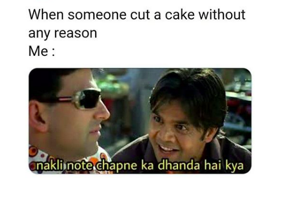 cut cake without reason meme