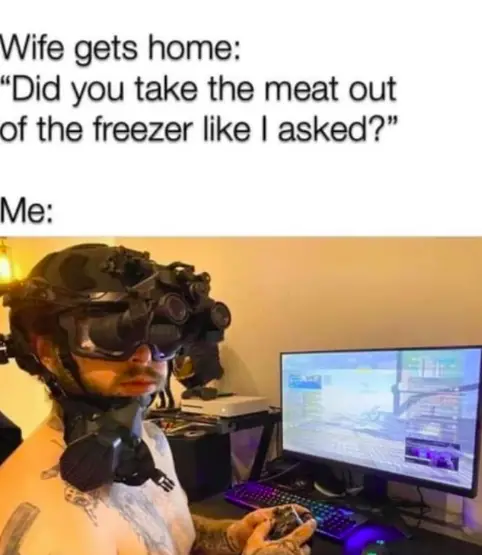 gamer husband meme