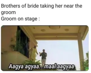 groom and bridegroom in indian wedding meme