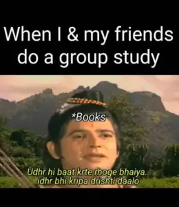 group study with friends meme