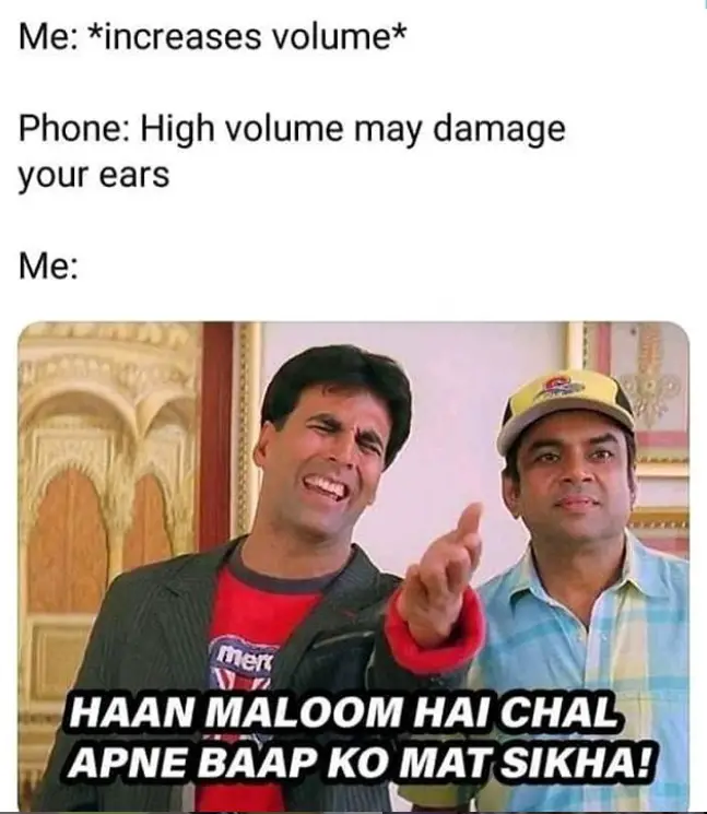 high volume in phone alert meme