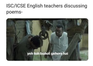 icse english teacher poem meme