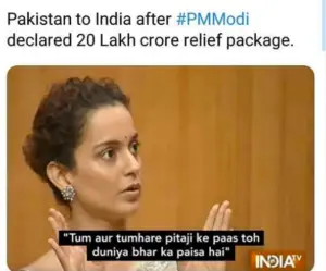 pakistan listening to india package after coronavirus meme