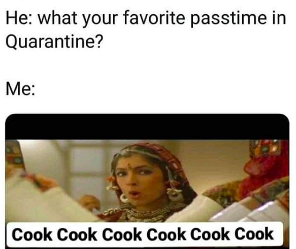 quarantine cooking meme