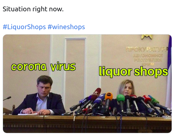 spotlight on wine shops than coronavirus meme