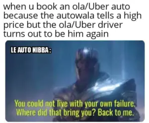 uber and auto waala driver meme