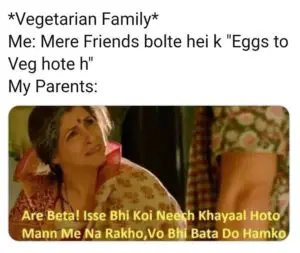 vegetarian parents about eggs meme