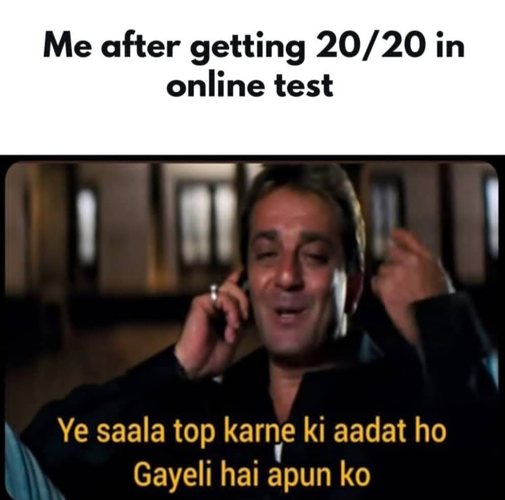 full marks in online test meme