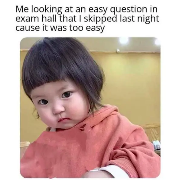 easy questions in exam meme