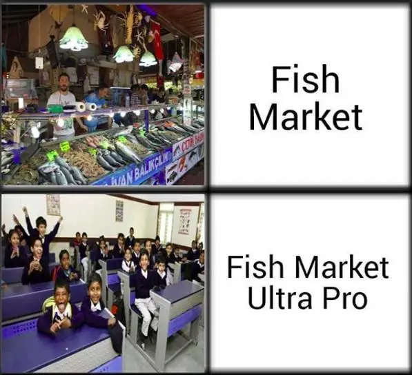 fish market in class meme