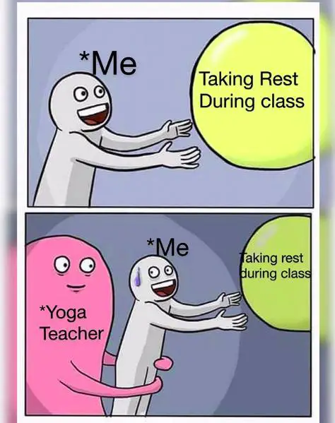 rest during yoga meme