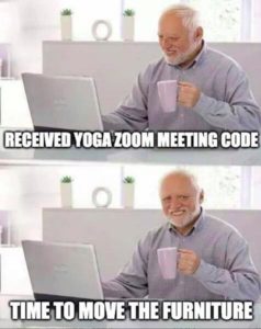 yoga zoom meeting meme