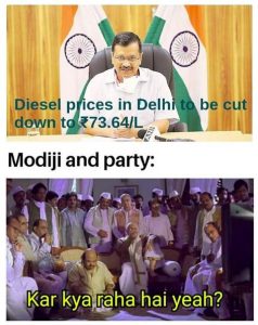 arvind kejriwal meme on diesel prices in delhi