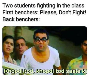 Backbenchers During A Class Fight