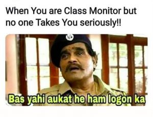 singham meme on class monitor