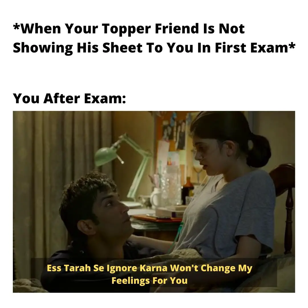 dil bechara meme on exam
