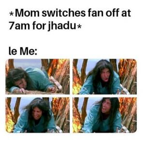 mom meme on switching off fan