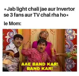 mom meme when electricity is gone