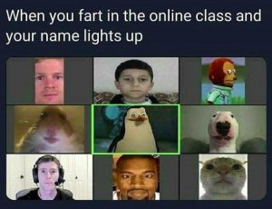 online class meme on fart
