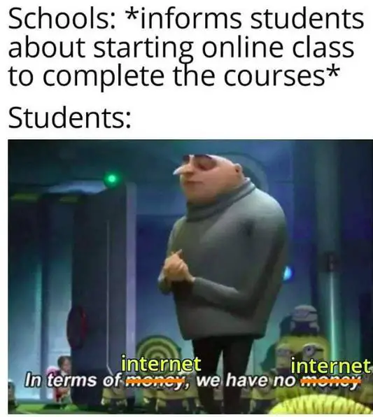 online class meme on no wifi