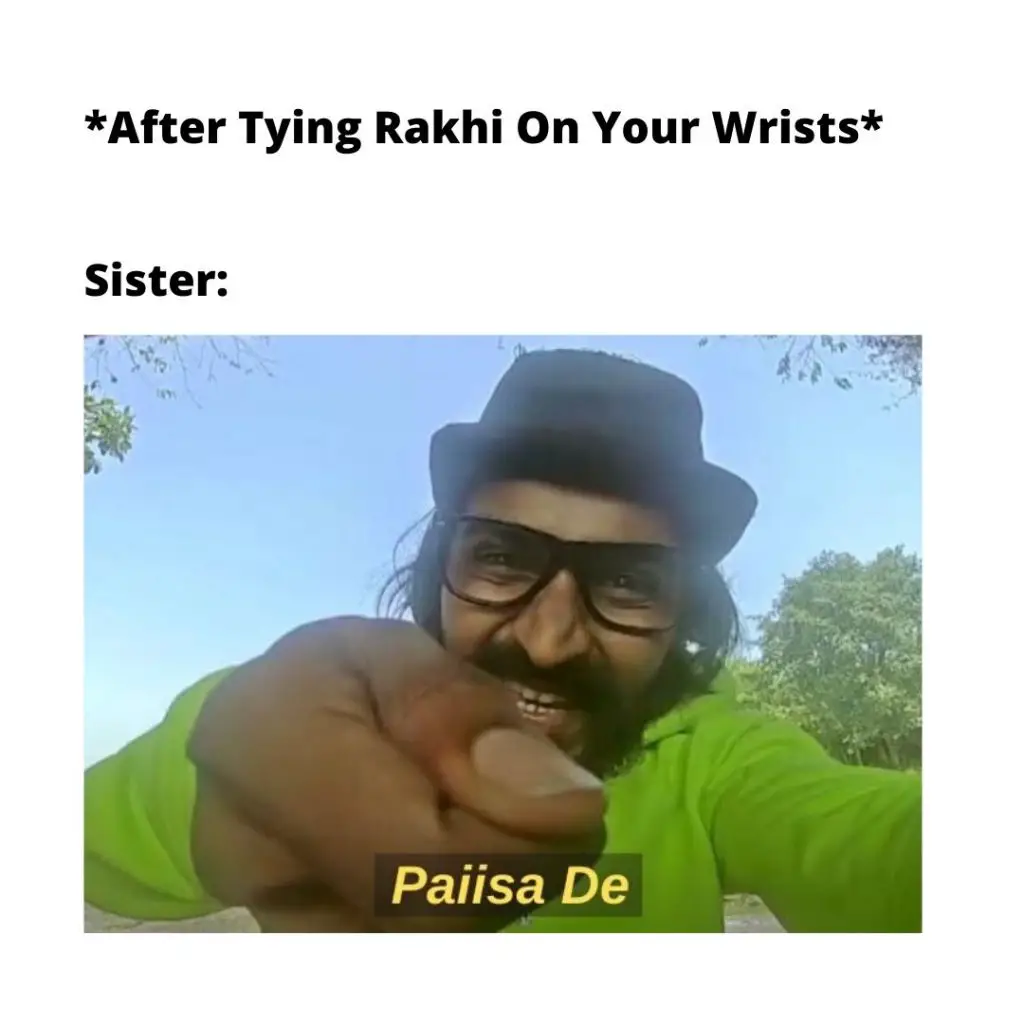 sister meme on rakhi
