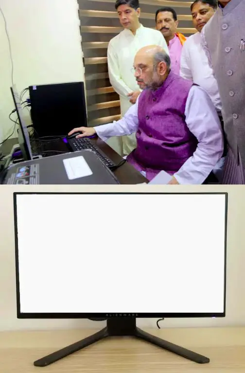 Amit Shah Using Computer meme template