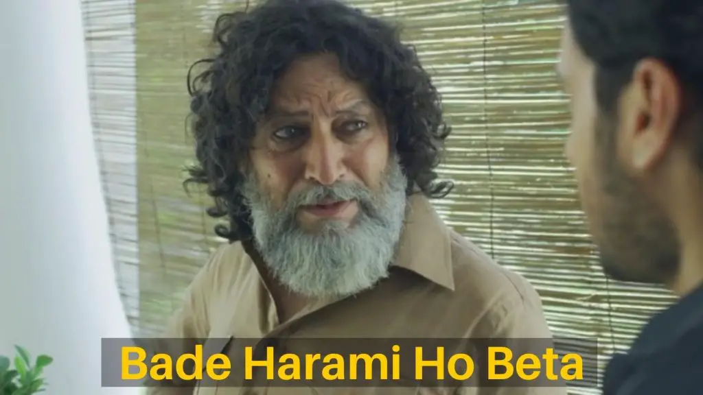 Bade Harami Ho Beta meme template of Mirzapur