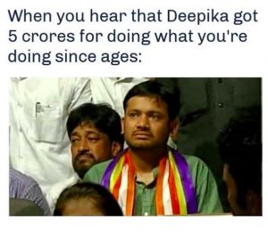 Kanhaiya Kumar meme on deepika padukone jnu protest