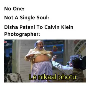 disha patani calvin klein meme on photos